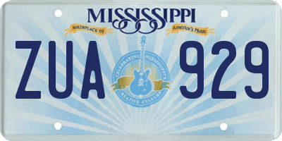 MS license plate ZUA929