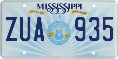 MS license plate ZUA935