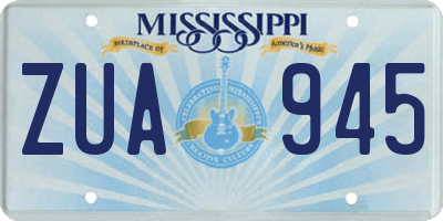 MS license plate ZUA945