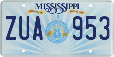MS license plate ZUA953