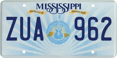 MS license plate ZUA962