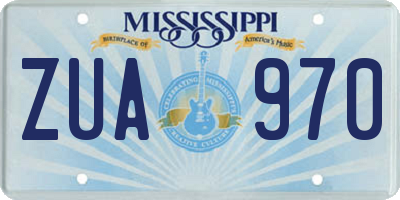 MS license plate ZUA970