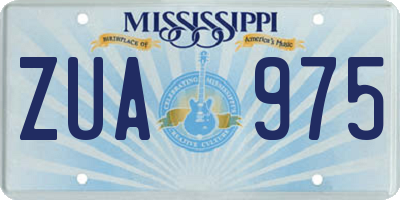 MS license plate ZUA975