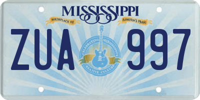 MS license plate ZUA997