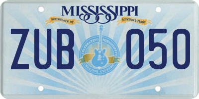 MS license plate ZUB050