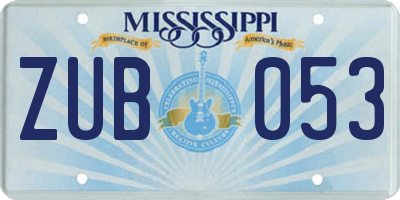 MS license plate ZUB053