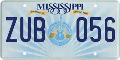 MS license plate ZUB056
