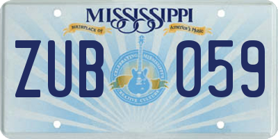 MS license plate ZUB059