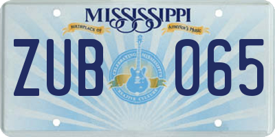 MS license plate ZUB065