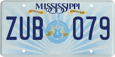 MS license plate ZUB079