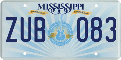 MS license plate ZUB083