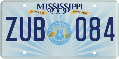 MS license plate ZUB084