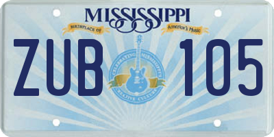 MS license plate ZUB105