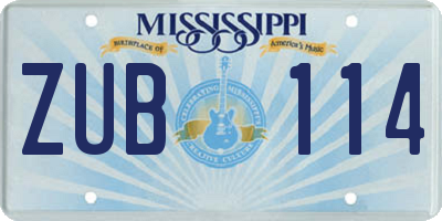 MS license plate ZUB114