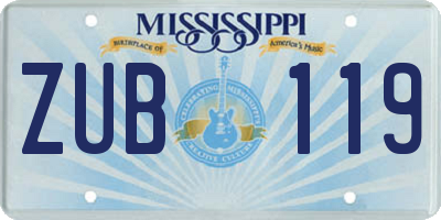 MS license plate ZUB119