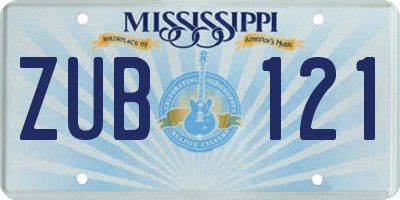 MS license plate ZUB121