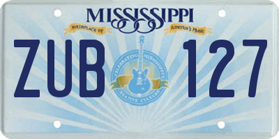 MS license plate ZUB127