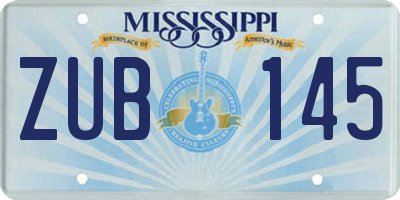 MS license plate ZUB145