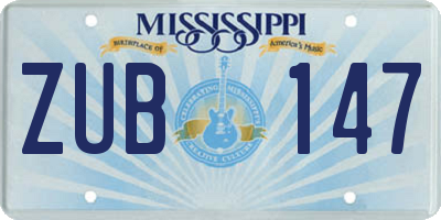 MS license plate ZUB147