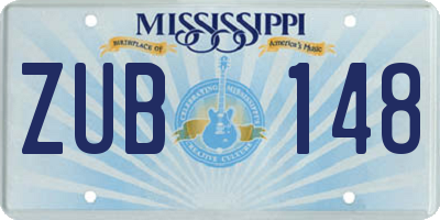 MS license plate ZUB148