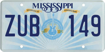 MS license plate ZUB149