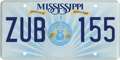 MS license plate ZUB155