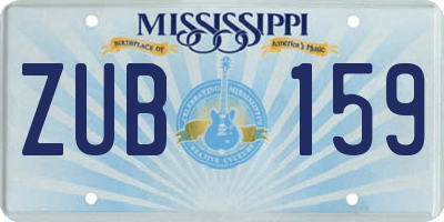 MS license plate ZUB159