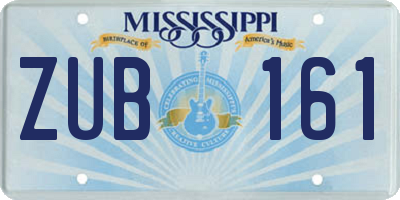 MS license plate ZUB161