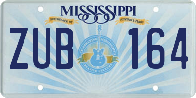 MS license plate ZUB164