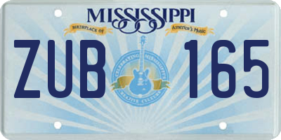 MS license plate ZUB165