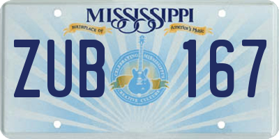 MS license plate ZUB167