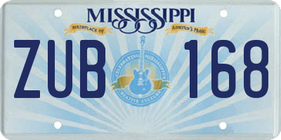 MS license plate ZUB168