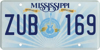 MS license plate ZUB169