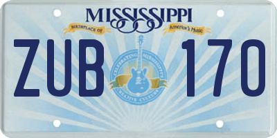 MS license plate ZUB170