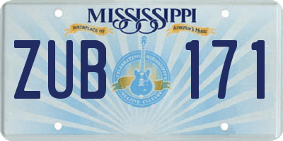 MS license plate ZUB171