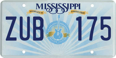 MS license plate ZUB175