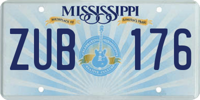 MS license plate ZUB176