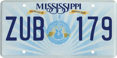 MS license plate ZUB179