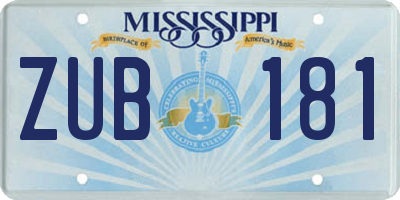 MS license plate ZUB181