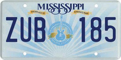 MS license plate ZUB185