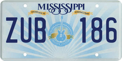 MS license plate ZUB186