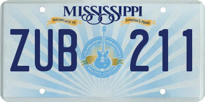 MS license plate ZUB211