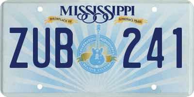 MS license plate ZUB241