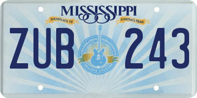 MS license plate ZUB243
