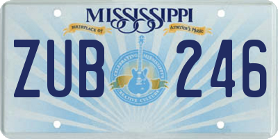 MS license plate ZUB246
