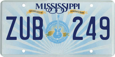 MS license plate ZUB249