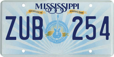 MS license plate ZUB254