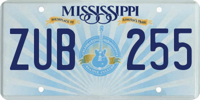 MS license plate ZUB255