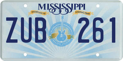 MS license plate ZUB261