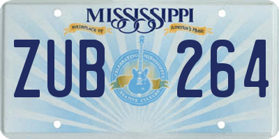 MS license plate ZUB264